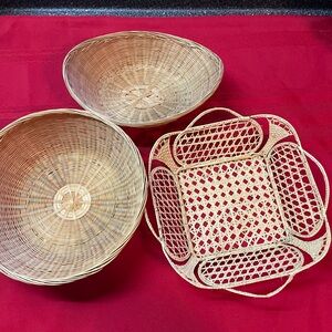 Vintage Handmade Woven Baskets